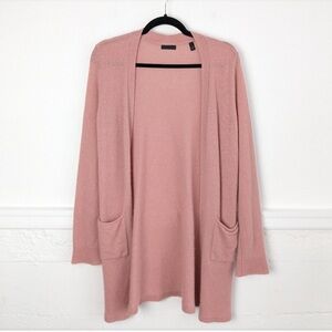 ATM Women's Dusty Rose/Pink Open Front Cashmere Cardigan Sweater